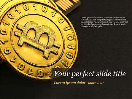 Bitcoins on Circuit Board Presentation Template, Master Slide