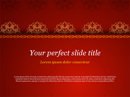 Burgundy Background with Oriental Mandala Pattern Presentation Template, Master Slide