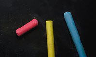 Three Colorful Chalk Sticks Presentation Template
