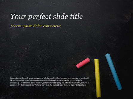 Three Colorful Chalk Sticks Presentation Template, Master Slide
