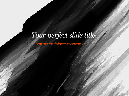 Black Watercolor Brush Stroke Presentation Template, Master Slide