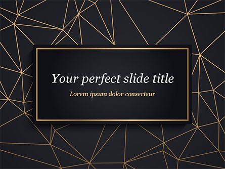 Black Background with Golden Triangular Grid and Frame Presentation Template, Master Slide