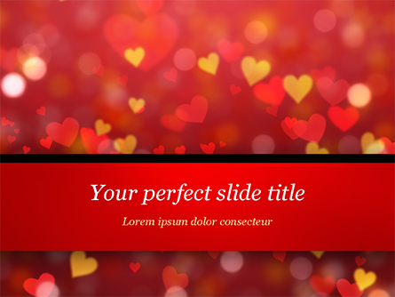 Heart Shaped Red and Yellow Lights Presentation Template, Master Slide
