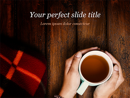 Cup of Tea and Warm Winter Blanket Presentation Template, Master Slide
