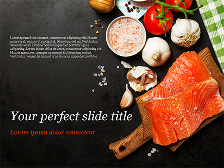 Delicious Portion of Fresh Salmon Presentation Template, Master Slide