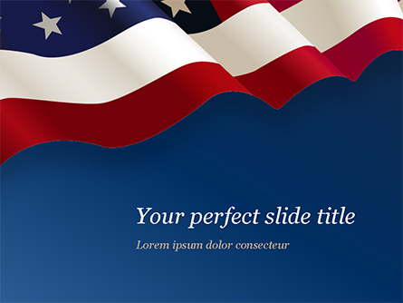 USA Flag on Blue Background Presentation Template, Master Slide