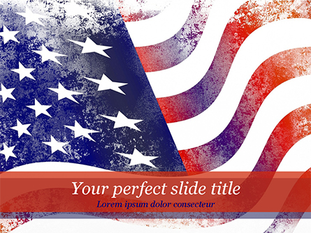 Aged USA Flag Presentation Template, Master Slide
