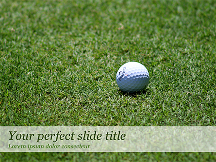 Golf Ball on Grass Presentation Template, Master Slide