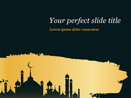 Silhouette Of Mosque Presentation Template, Master Slide