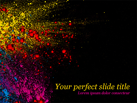 Colorful Powder Paint Splash Presentation Template, Master Slide
