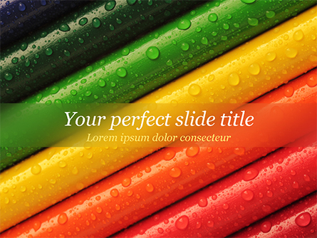 Colored Pencils with Water Drops Presentation Template, Master Slide
