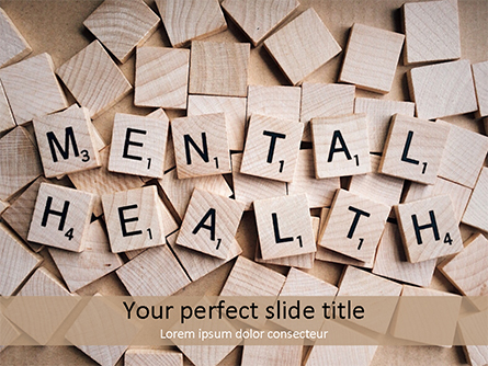 Mental Health Wooden Cubes Presentation Template, Master Slide