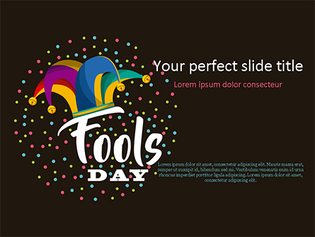 Fools Day Background with Jester's Hat Presentation Template, Master Slide