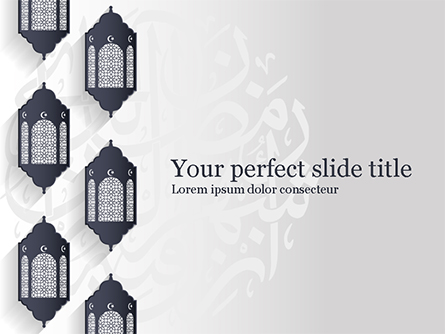 Ramadan Kareem Background with Lanterns Presentation Template, Master Slide