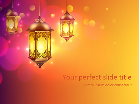 Lanterns for Ramadan Presentation Template, Master Slide