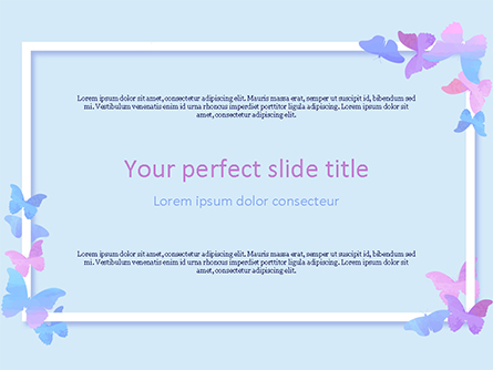 Delicate Frame with Butterflies Presentation Template, Master Slide