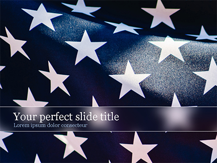 Closeup Photo of USA Flag Presentation Template, Master Slide