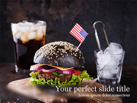 Burger with a Black Bun Presentation Template, Master Slide