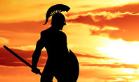 Spartan Warrior Silhouette Presentation Template