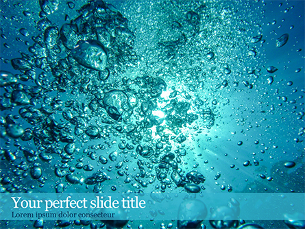 Under Water Bubbles Presentation Template, Master Slide