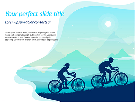 Mountain Travel on Bicycle Presentation Template, Master Slide
