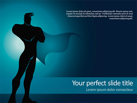 Silhouette of Superman Presentation Template, Master Slide