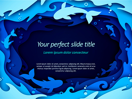 Ocean Paper Cut Style Presentation Template, Master Slide