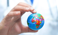 Doctor Holding World Globe Presentation Template