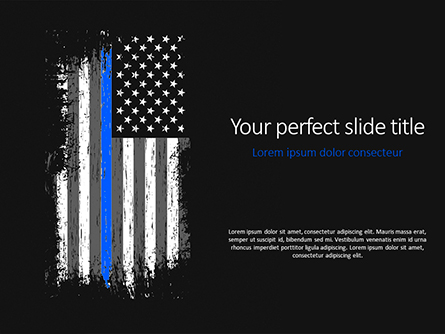 Thin Blue Line American Flag Presentation Template, Master Slide