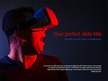 Excited Guy Using a VR Headset Presentation Template, Master Slide