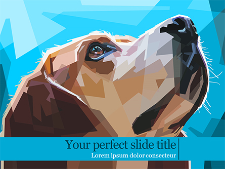 Stylized Portrait of Dog Presentation Template, Master Slide