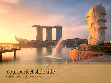 Morning View to Marina Bay Sands Presentation Template, Master Slide