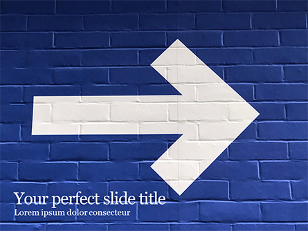 Arrow Direction Sign Painted on Blue Wall Presentation Template, Master Slide