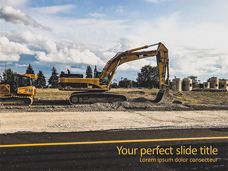 Road Construction Machinery Presentation Template, Master Slide