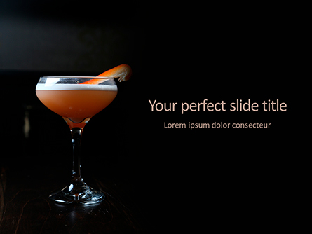 Cocktail with Orange Presentation Template, Master Slide