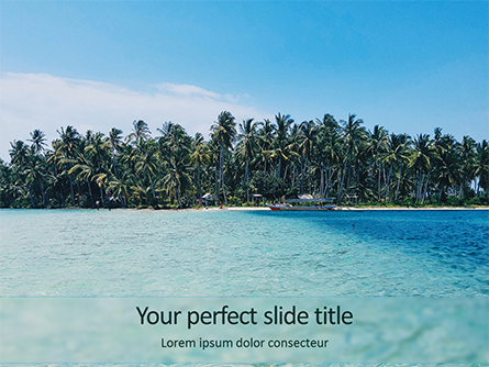 Beautiful Beach with Palm Trees Presentation Template, Master Slide