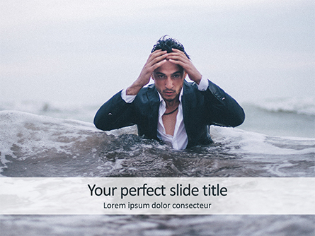 Handsome Man Coming out of the Sea Presentation Template, Master Slide