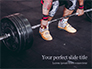 Closeup Portrait of Professional Bodybuilder Workout with Barbell slide 1