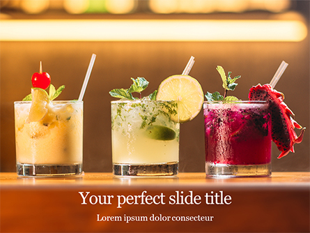 Three Tropical Cocktails Presentation Template, Master Slide