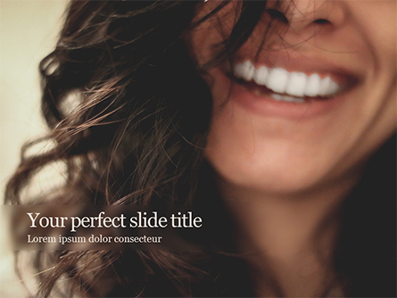 Close-up Beautiful Female Smile Presentation Template, Master Slide