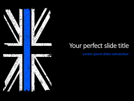 Thin Blue Line British Flag Presentation Template, Master Slide