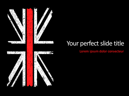 Thin Red Line British Flag Presentation Template, Master Slide
