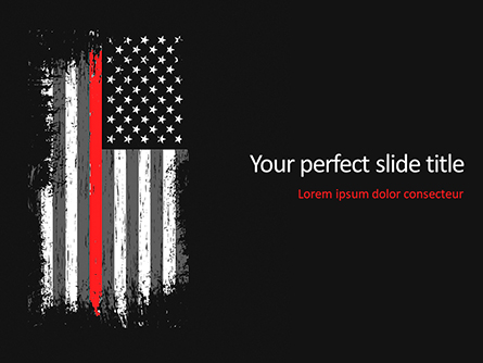 Thin Red Line USA Flag Presentation Template, Master Slide