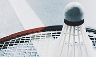 Close-up Badminton Racket and Shuttlecock Presentation Template