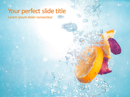 Slices of Fruits in Water Presentation Template, Master Slide