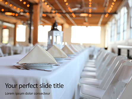 Long Table Served for Banquet Presentation Presentation Template, Master Slide