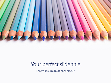 Pastel Colored Pencils Arranged in a Line Presentation Presentation Template, Master Slide