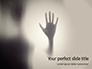 Horror Hand Behind the Matte Glass in Black and White Colors Presentation slide 1