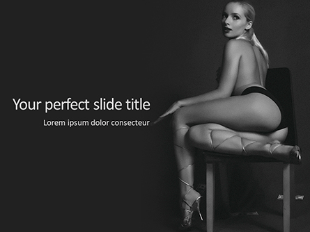 Sexy Blonde Sits on a Chair Presentation Presentation Template, Master Slide