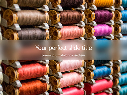Spools of Multi-Colored Threads Presentation Presentation Template, Master Slide